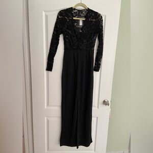 NWT Black Jumpsuit Black Lace Size 6